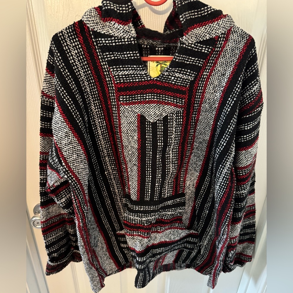 Gray and Black Hooded Long Sleeve Sweatshirt